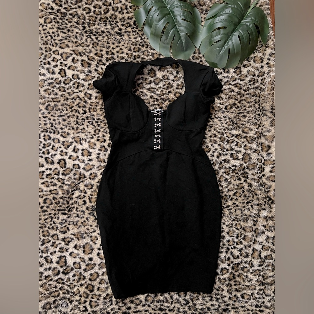 Charlotte Russe Black Short Going Out Dress Size M - Back Cut Out